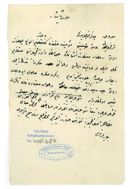 İzzet Paşa'ya ariza