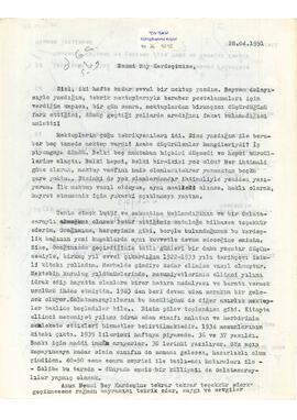 Ziyad Ebüzziya’dan Necmi Bey’e mektup