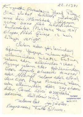 Hamza Yılmaz’dan Ziyad Ebüzziya’ya mektup