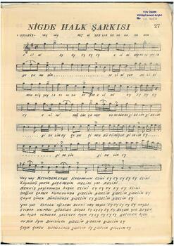 Halk Şarkısı (Niğde Yöresi)