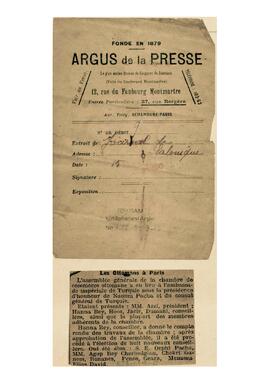 Argus de la Presse gazetesine haber olan Osmanlı