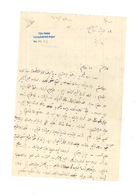 Velid Ebüzziya’nın Mehmed Tevfik’e mektubu