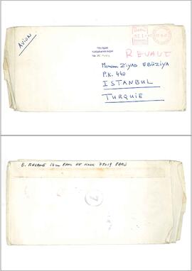 Etienne Revault’dan Ziyad Ebüzziya’ya mektup