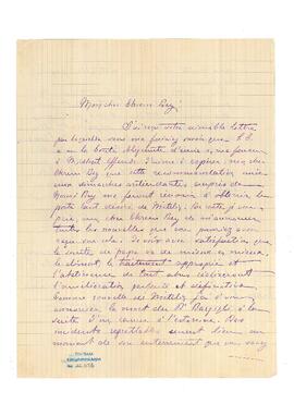 Recaizade Mahmud Ekrem’e mektup