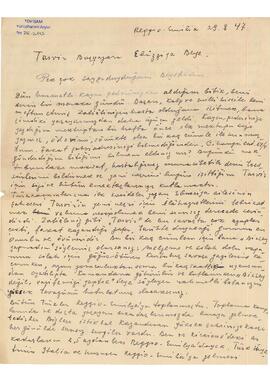 M. Bayramoğlu’ndan Ziyad Ebüzziya’ya mektup