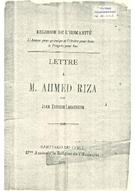 Lettre a M. Ahmed Rıza