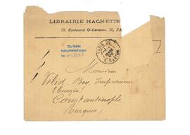 Librairie Hachette’den Velid Ebüzziya’ya mektup