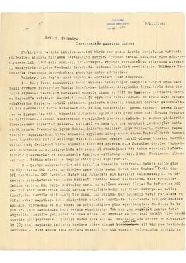 M. Kemal Yanbeğ’den Ziyad Ebüzziya’ya mektup