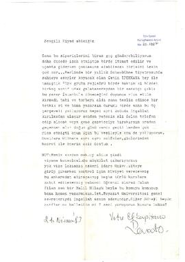 Renan Yaman’dan Ziyad Ebüzziya’ya mektup