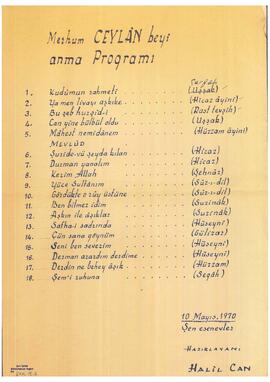 Mehmed Ceylan Anma Programı